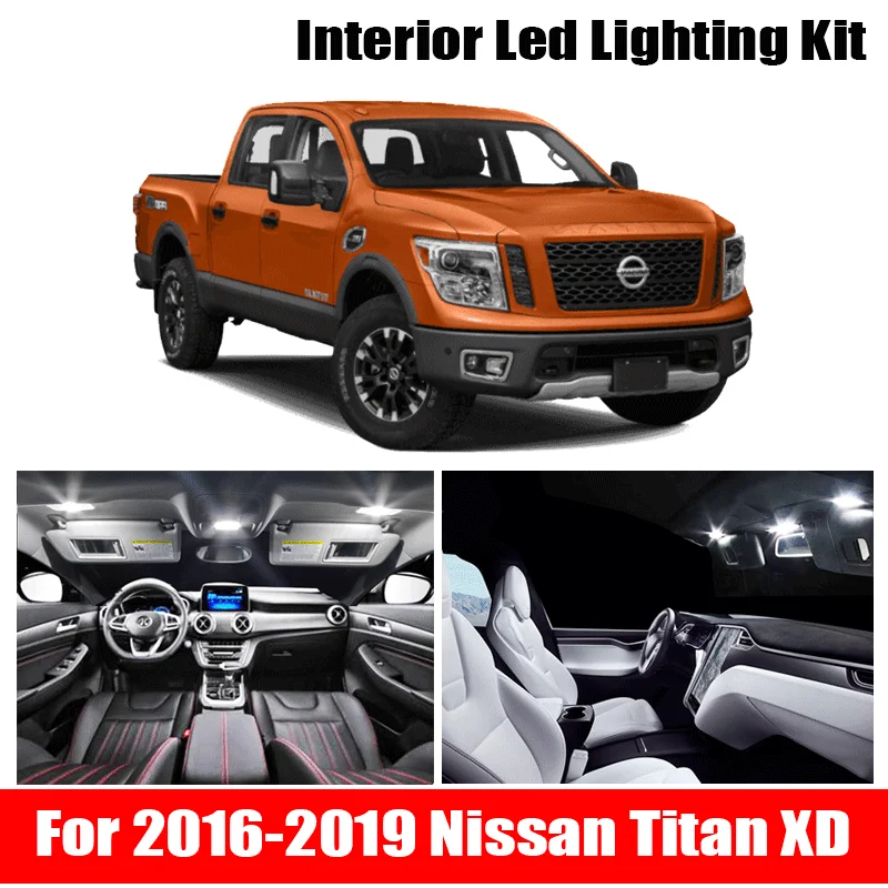 7 X Canbus Free Error Led Interior Package Light Kit Per 2016-2019 Nissan Titan Xd Accessori Per Auto Mappa Cupola Tronco Luce Di Licenza