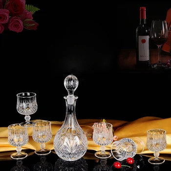 

7 Pcs/Set top quality home crystal whiskey decanter Set luxury whiskey glass for Liquor Scotch Bourbon 200831-09