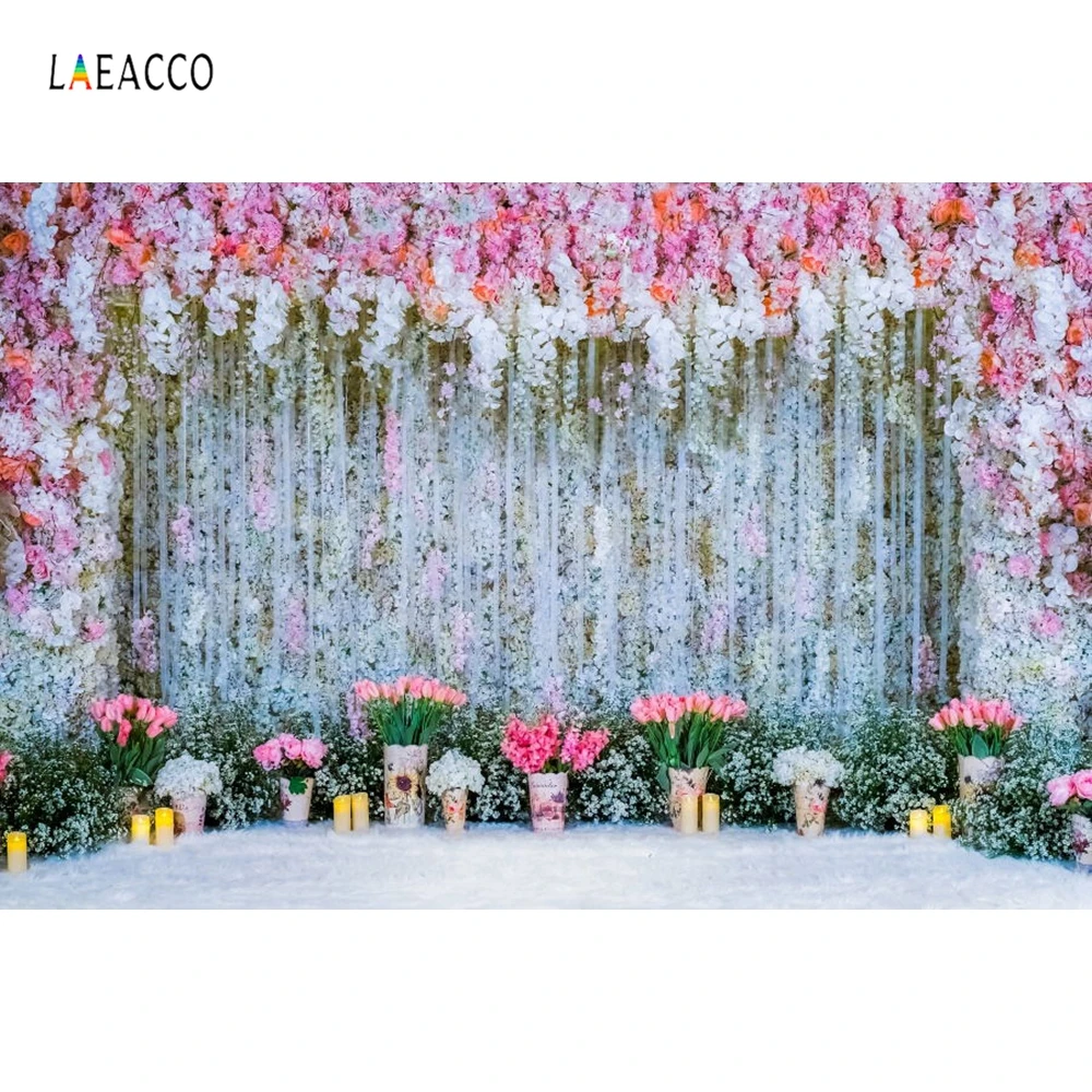Laeacco свадебный цветок занавес фотографии фоны сцены свадебный портрет индивидуальные фотографические фоны для фотостудии - Цвет: NBK19313