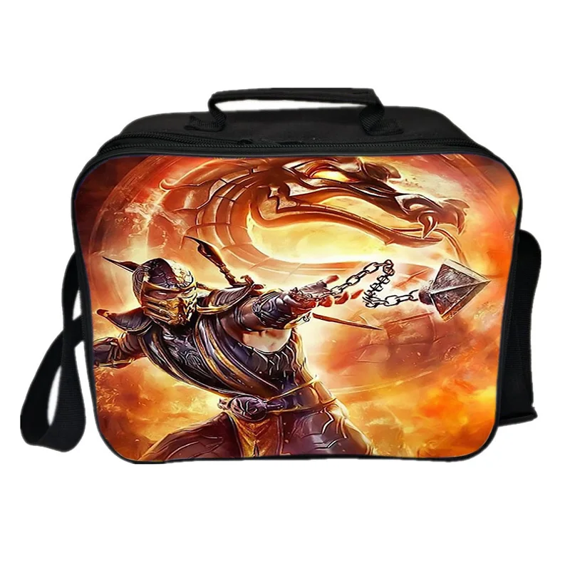 Escorpião em Mortal Bolsa com Bloco de Gelo Bolsa de Piquenique Bolsa de Acampamento Manter o Refrigerador Kombat Máscara Térmica Duplas Lunch Ombro Bolsa x