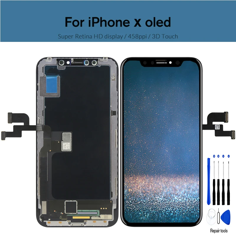 

AMOLED LCD For iPhone X Display Touch Screen OEM Replacement 1:1 Screen Assembly For iPhone X 5.8 inch 100% Top Quality OLED