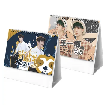 

2021 2022 Xiao Zhan, Wang Yibo Character Calendar Chen Qing Ling Double-sided Desk Calendars Fans Gift