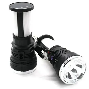 

New Multifunctional Three-block USB Flashlight Solar Charging Strong Light Emergency Flashlight Portable Lighting