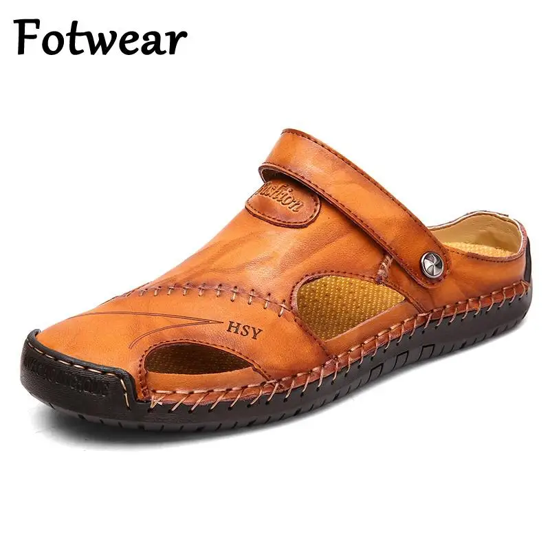 

Brand Men Beach Sandals Big Size 38-48 Classic Roman Sandals Designer Breathable Summer Slides Outdoor Non-slip Mens Slippers