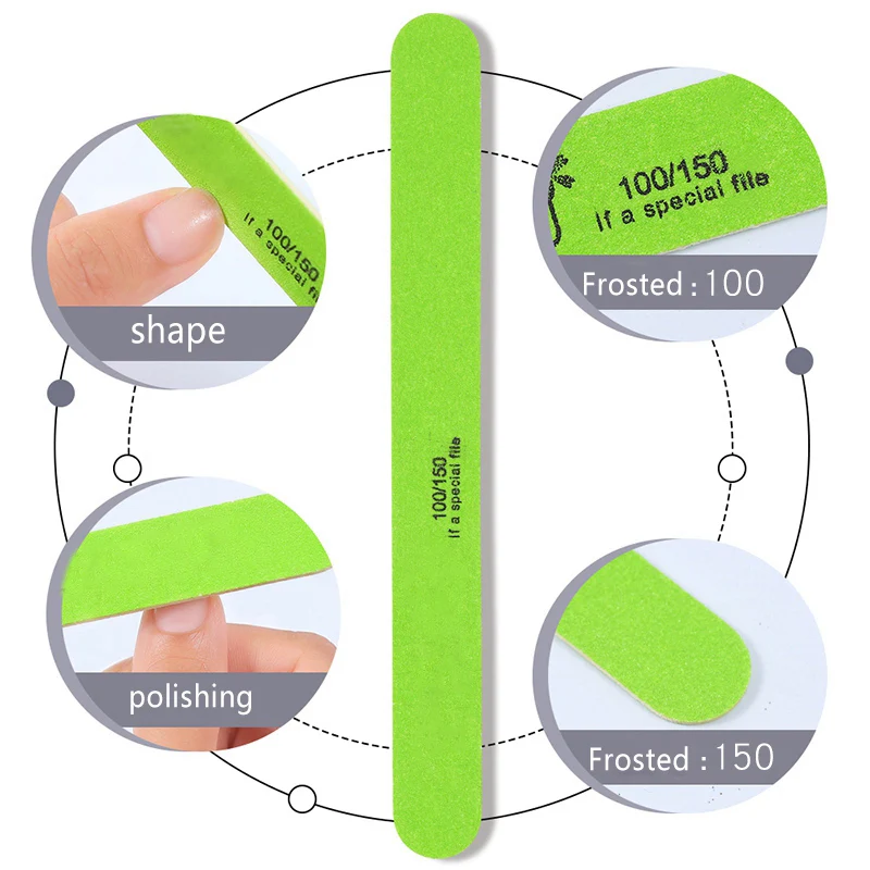 5 шт./лот, наждачная бумага, пилочка для ногтей, двухсторонний шлифовальный блок, наборы, 5 цветов для УФ-гель-лака, профессиональная пилка для ногтей, маникюр