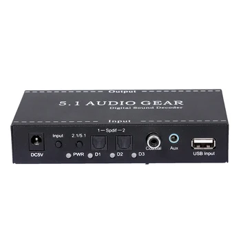 

Audio Gear Digital Sound Decoder NK-A6L 5.1 Audio Converter 3.5mm Audio Output Support for Dolby Digital AC-3 DTS EU Plug