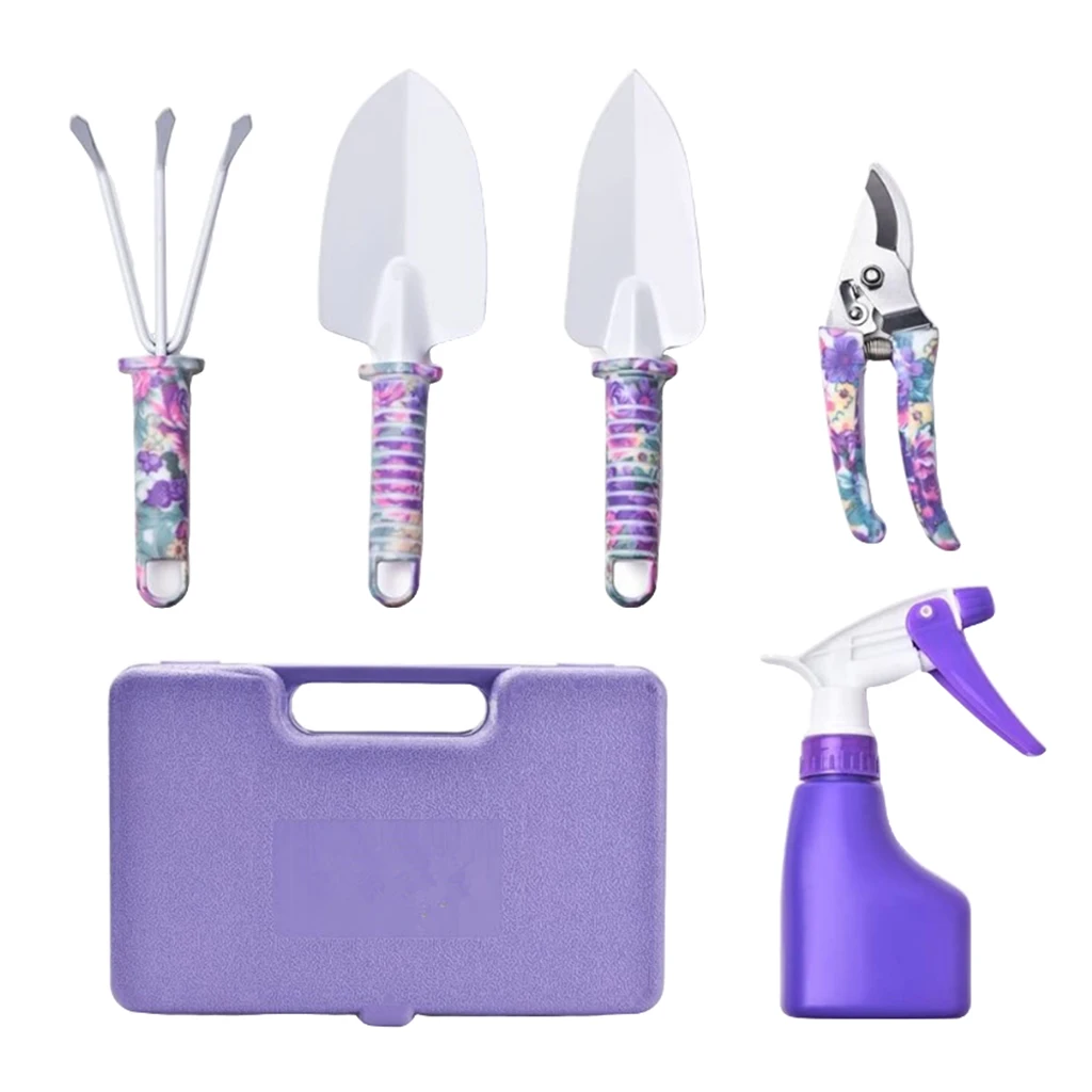 5/10PCS Garden Tools Set w/ Floral Print & Carry Case Gardening Gifts for Women