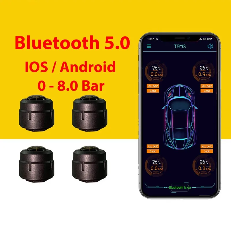 Система контроля давления в шинах Motorcylce TPMS Android IOS Bluetooth 5 0 8 бар автоматический