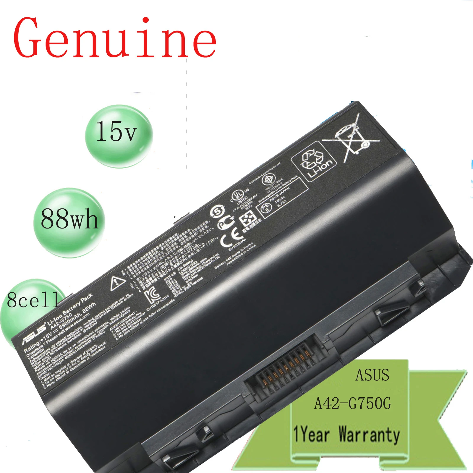 Genuine A42g750 Battery Asus Rog G750 G750j G750jm G G750jw 88wh