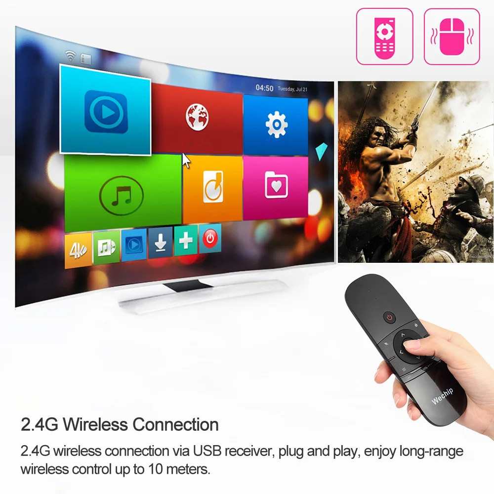Новинка W1 2,4G Air mouse беспроводная клавиатура перезаряжаемый пульт дистанционного управления инфракрасный пульт дистанционного управления с usb-приемником для ПК/ТВ/Android tv Box