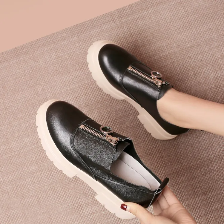 

Spring And Autumn New Style Guidi WOMEN'S Genuine Leather Shoes Pq201918-3 Chengdu Handmade Shoes Thick Bottomed Deep Mouth roun