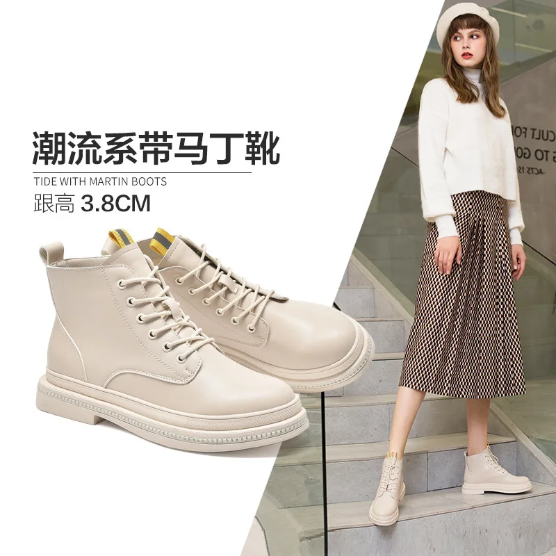 

Martin Boots Women's 2019 Winter New Style Versatile Hight-top Online Celebrity WOMEN'S Shoes British Style Ankle Boots nv shoes