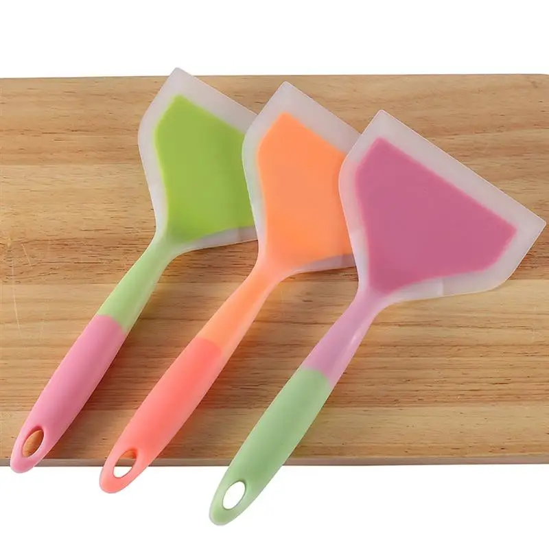 1pcs Handle Silicone Pancakes Shovel Spatula Silicone Pancakes Shovel Nonstick Wide Turner Easy To Clean Household Kitchen Tools