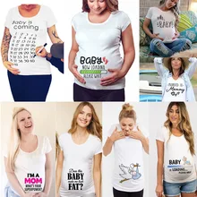 2020 nueva ropa de embarazo para mujeres bebé ahora cargando por favor espere la camiseta de maternidad camisetas de manga corta de verano para embarazadas