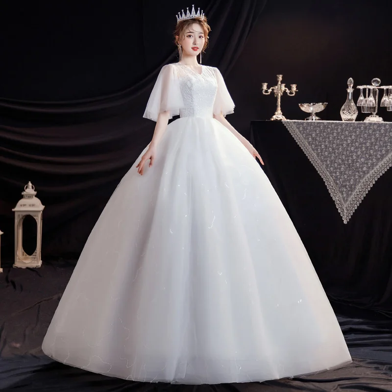 

Popodion Wedding Dress Lace Fat Wedding Dress Dress Wedding Dresses Nice and Simple ROM80250