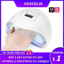 COSCELIA УФ светодиодный светильник для ногтей сушилка 24 Вт/54 Вт/72 Вт ледяная лампа для маникюра гелевая лампа для ногтей лампа для сушки гель-лака