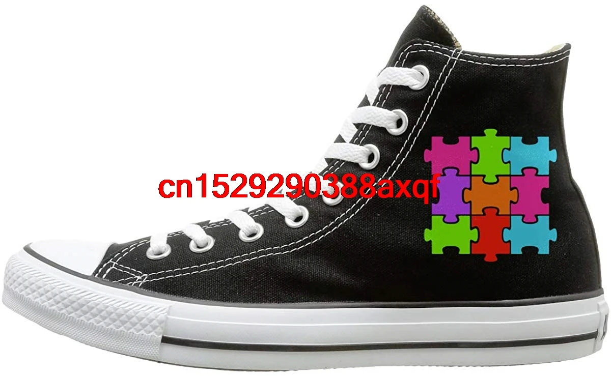 

Men's Women's Classic High-Top Lace Up Canvas Shoe,Autism 2 Trainers Sneaker for Men Women