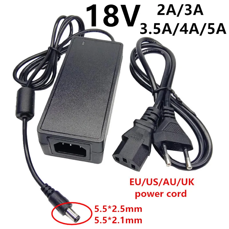Alimentatore Universale 18 V Ac Dc 18 Volt 18 V 2A 3A 3.5A 4A 5A 100V 220V Convertitore A Adattatore Da 18 Volt Adattatore 5.5*2.5Mm