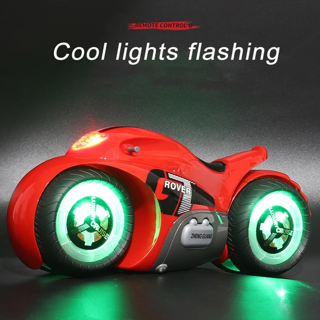 RC Motorcycle 2.4G RC Stunt Drift Car 1/12 Huge Transformable Motorcycle 180 Degree Flick Music Remote Control Drift Motorcycle 6