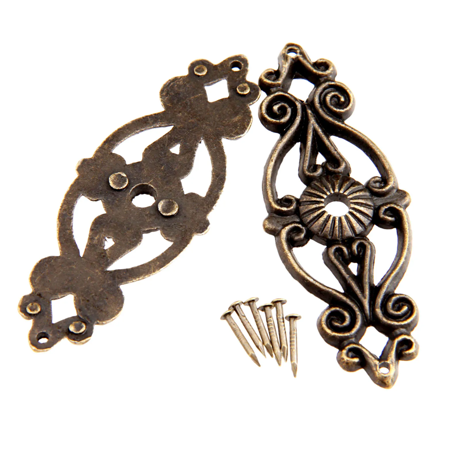 Antique Decorative Jewelry Box Corner Feet Leg 2Pcs Wooden Case Corner Protector Furniture Fittings