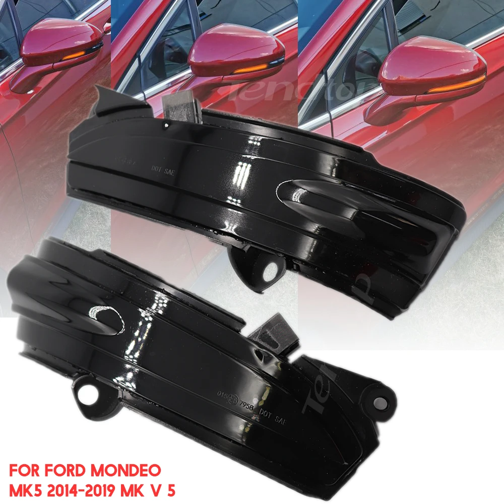 

For FORD MONDEO MK5 2014-2019 MK V 5 2pcs Dynamic Turn Signal Light LED Side Mirror Indicator Blinker Lamp