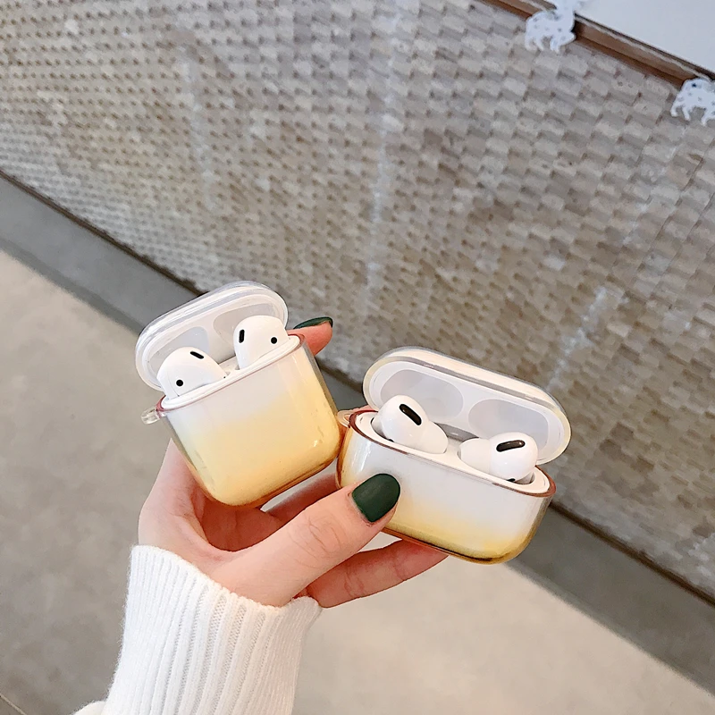 Простой градиентный прозрачный мягкий ТПУ чехол Airpods для Apple AirPods Pro 2 3 AirPods2 Air Pods