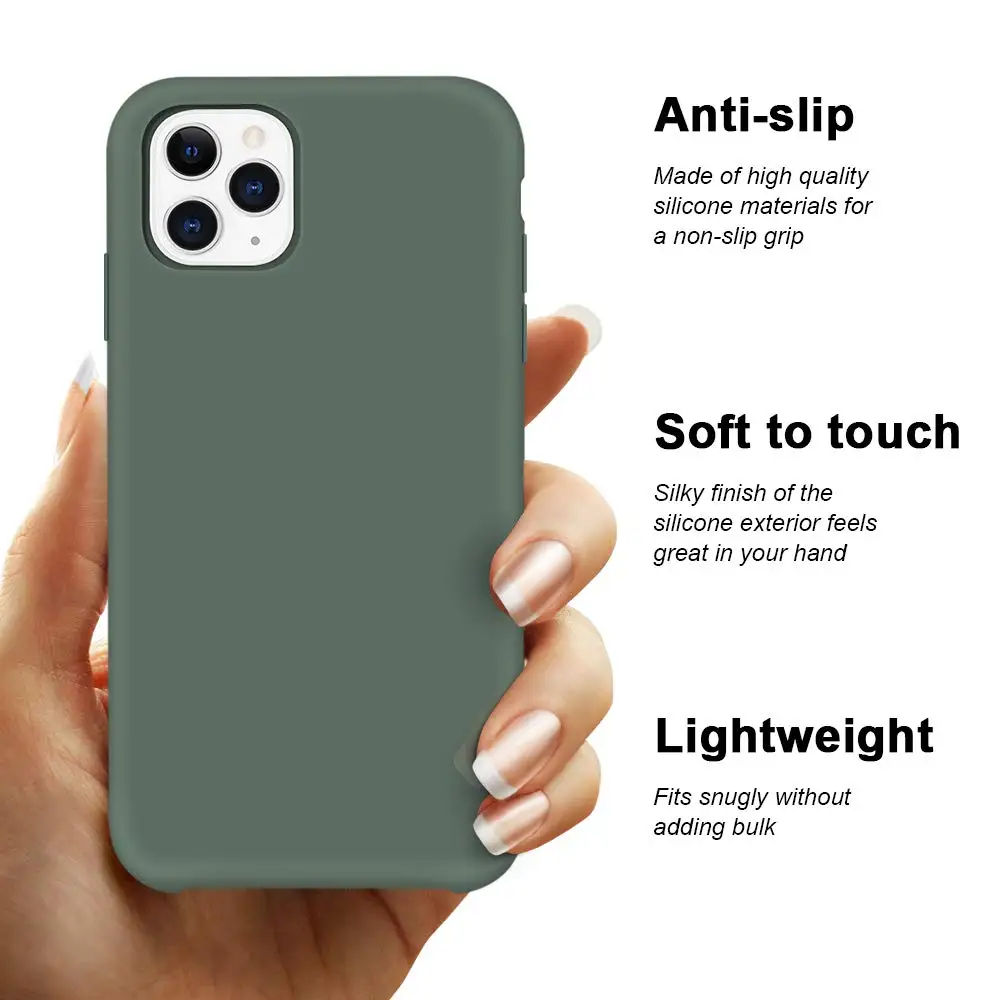 Жидкий силиконовый чехол для Apple iPhone 11 Pro Max X XR XS 8 Plus 7 6 6S ударопрочный чехол для телефона сосна зеленый аксессуары