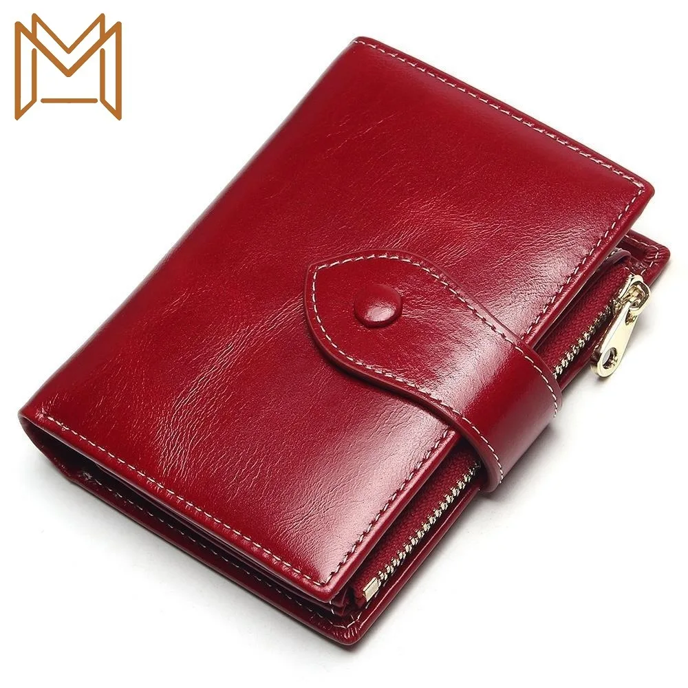 

Wallet Small Package Short Genuine Leather Function Cowhide Two Wallet Woman