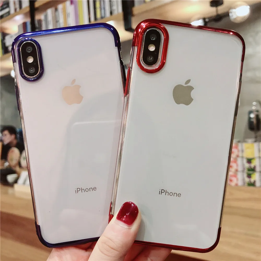 Для iPhone XR X XS Max чехол прозрачное покрытие TPU Мягкая силиконовая задняя крышка для
