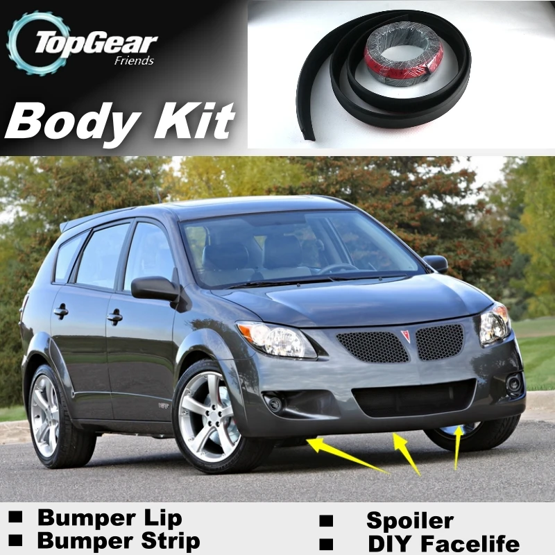 Дефлектор губ для бампера Pontiac Vibe 2003 ~ 2010 передняя юбка спойлера ДЛЯ TopGear тюнинга