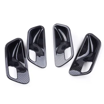 

4pcs Car Carbon Fiber Texture Interior Door Handle Bowl Cover Trim Fit For BMW 3 Series F30 2013 2014 2015 2016 2017 2018