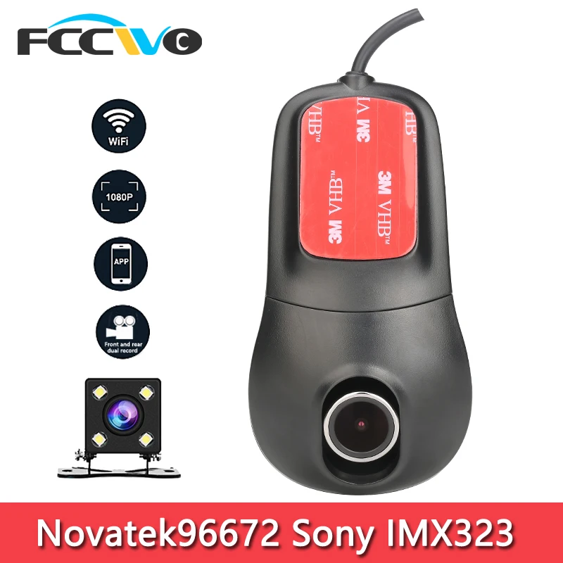 FCCWO F2 видеорегистратор Novatek96672 Sony IMX323 WiFi 1080P Автомобильный автомобильная камера