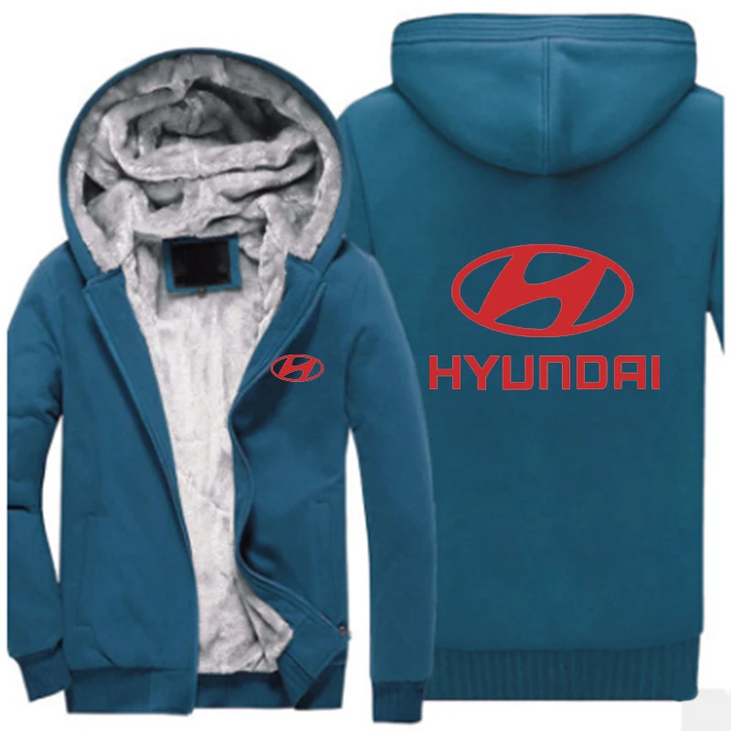 Бренд автомобиля hyundai красный логотип модный принт зимняя куртка с капюшоном на молнии утолщенная Удобная теплая мужская Толстовка Harajuku пальто