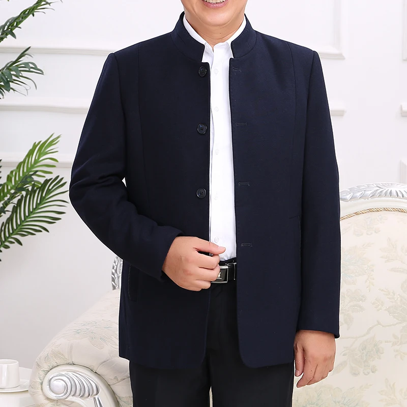 

Мужские однотонные куртки среднего возраста, простая куртка, повседневные однобортные пальто, скидка 50%, мужская одежда