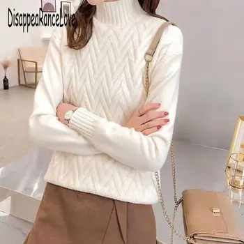 

2019 Ladies half turtleneck sweaters in winter female long sleeved long sleeve head thickened slim female coat shirt
