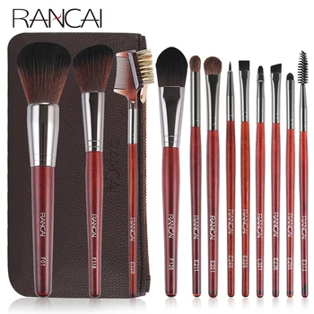 

RANCAI 12pcs Makeup Brushes Set Foundation Powder Blending Eyeliner Eyelashes Eye shadow Eyebrow&Comb Brush Cosmetic Beauty Tool