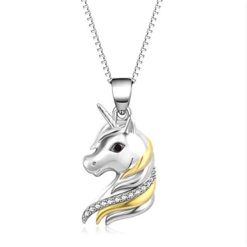 Богемное этническое золотое ожерелье-цепочка с лошадью и подвеской в виде единорога, Длинное колье для женщин, ожерелье-чокер в виде животного, ювелирное изделие