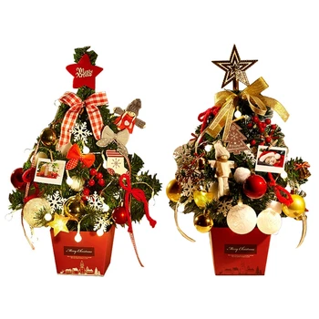 

Desktop Small Mini Artificial LED Christmas Tree with Light Lamp Desk Ornaments R9JC