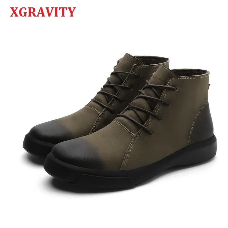 XGRAVITY Новинка Лидер продаж Новые осень зима Мужские ботинки модные Для мужчин на