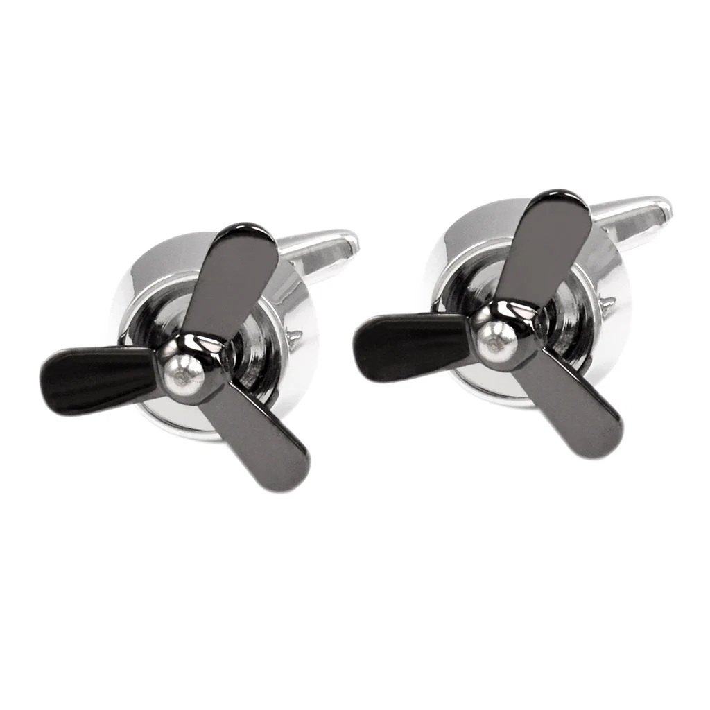 

1 Pair Steampunk Men's Cufflinks Airplane Aircraft Propeller Fan Shirt Wedding Business Cuff Links