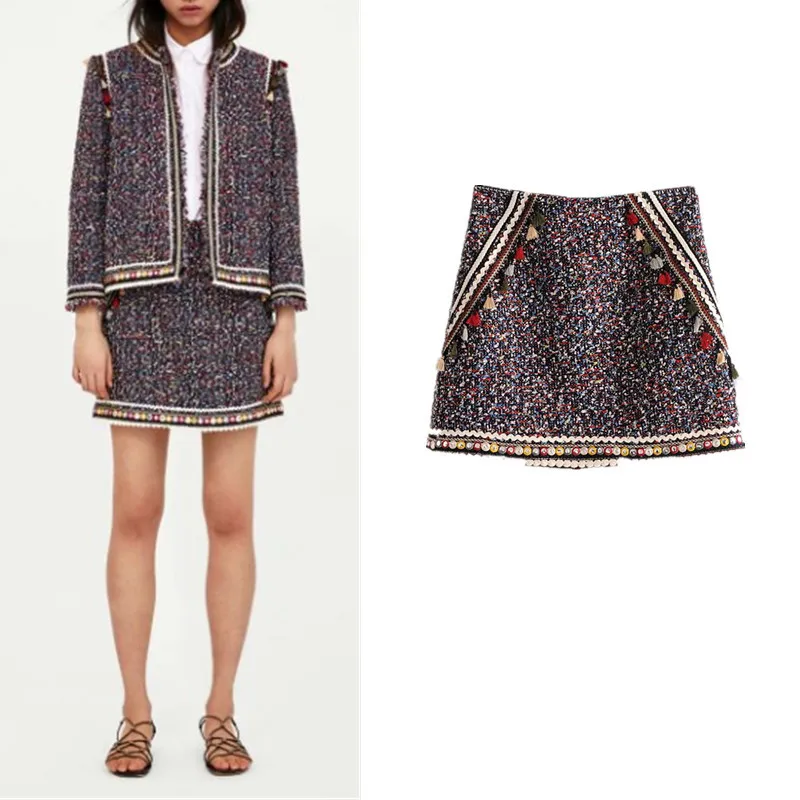 

Europe And America 2018 Spring And Summer New Crocheting Soft It Skirt Skirt Short Skirt-Ethnic-Style Color Women's Fashion J827