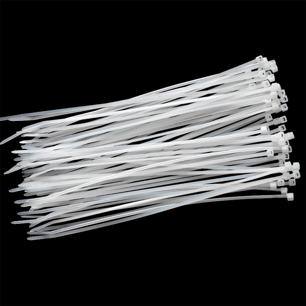 100 Pcs Wire Zip Home Fastening Industrial Supply Fastener Commercial Self Locking Packaging Management Cable Ties DIY Nylon