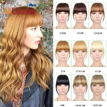 

Alileader Synthetic Natural Color Hairpiece Heat Resist Short Straight Front Neat Hair Bangs Clip in Bang Fringe Hair Extensions