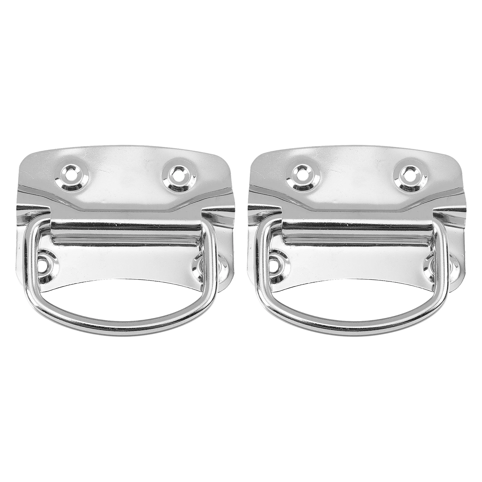 2pcs Stainless Steel Folding Knob Toolbox Movable Handle Wood Box Ring