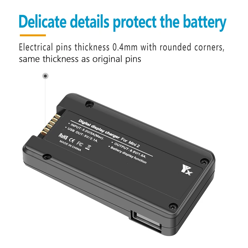 Cargador rápido USB LED para batería DJI Mavic Mini 2