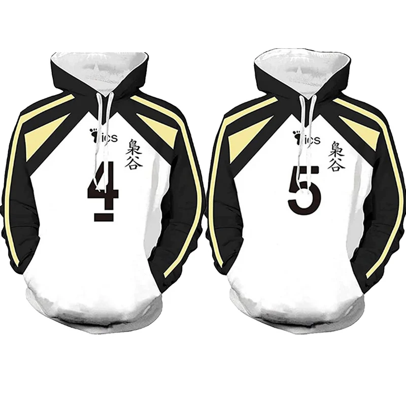 Haikyuu Bokuto Koutarou Cosplay Hoodies Akaashi Keiji Volleyball Sweatshirt Hooded Sweater Adult Unisex Sportswear