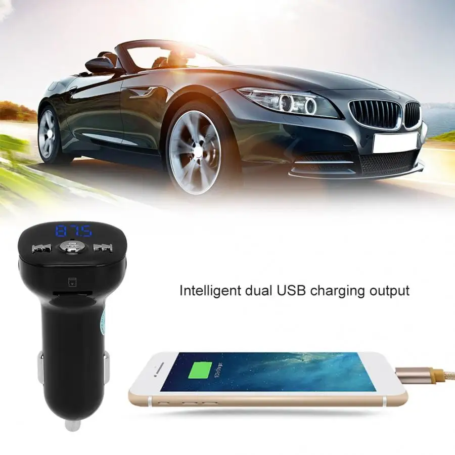 Умный Bluetooth Автомобильный MP3-плеер Hands Free двойной USB автомобильный аудио передатчик автомобильный Bluetooth плеер