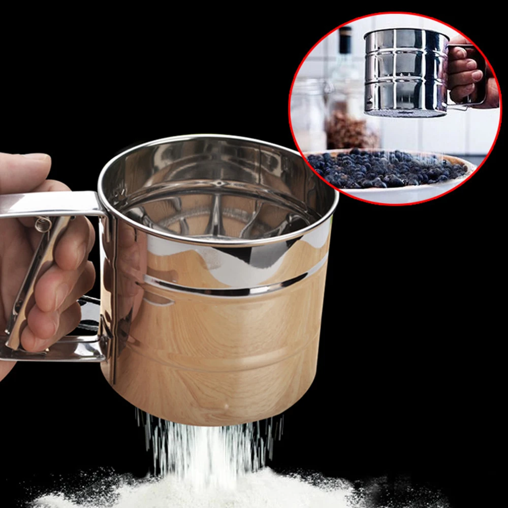 Ручной шейкер для муки из нержавеющей стали|sieve cup|baking icingflour sieve |
