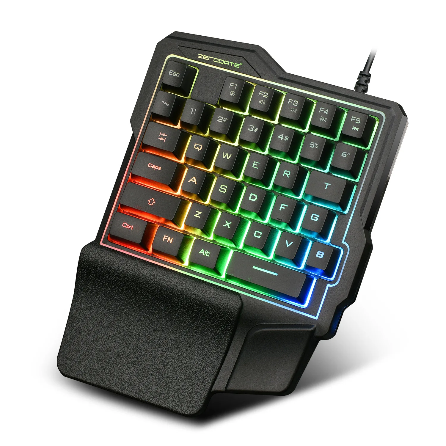 

K7 Handheld Gaming Keyboard Mechanical Feel Colorful Luminous Mini Gaming Keyboard Ergonomic One-hand Gaming Keyboard