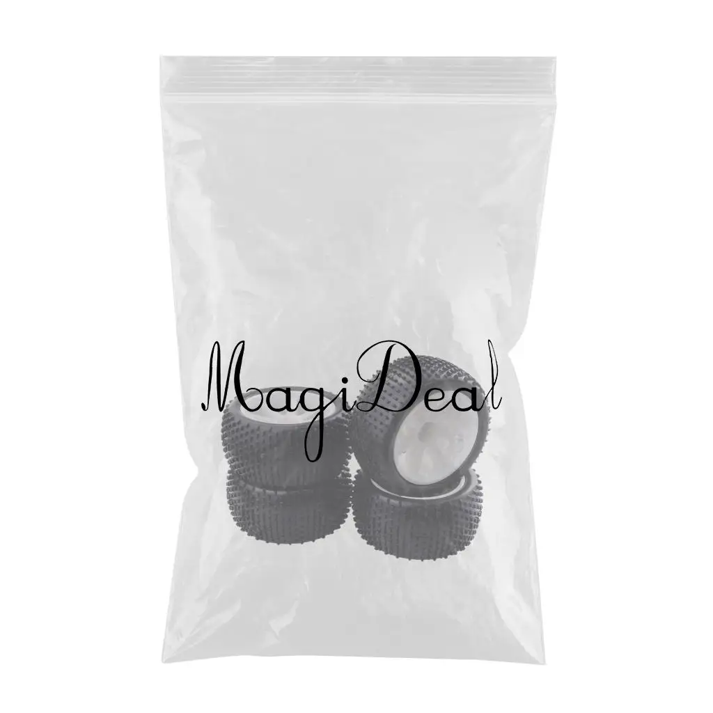 Pack of 4, 11cm Outer Diameter RC Buggy Car Tires, 12mm Wheel Rim for 1/10 HSP Hongnor ZD Racing LRP Crawler Model Cars